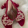 High Heels / Indian Heels / Wedding Wear Heels / Red Heels / Bridal Heels / Embroidered Heels / Bridal Footwear - DN-2070