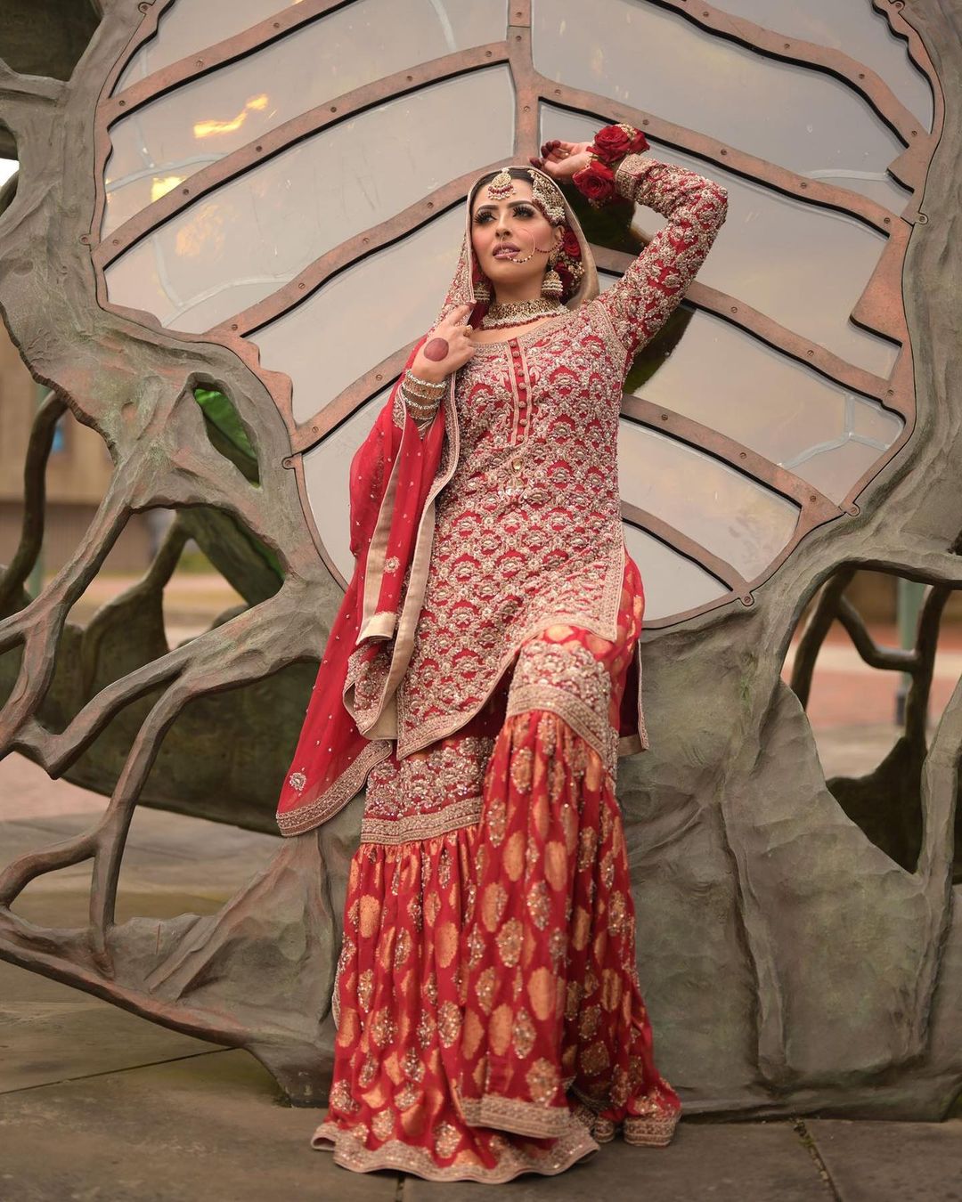 Designer Pakistani Wedding Furshi Garara with kurti and Embellishment - DN-1396