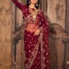 Designer Maroon Partywear and Wedding Saree collection - DN-1325