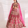 Pink Classy Designer Bridal lehenga choli with Heavy Embroidery Bespoke made to order - DN-1277