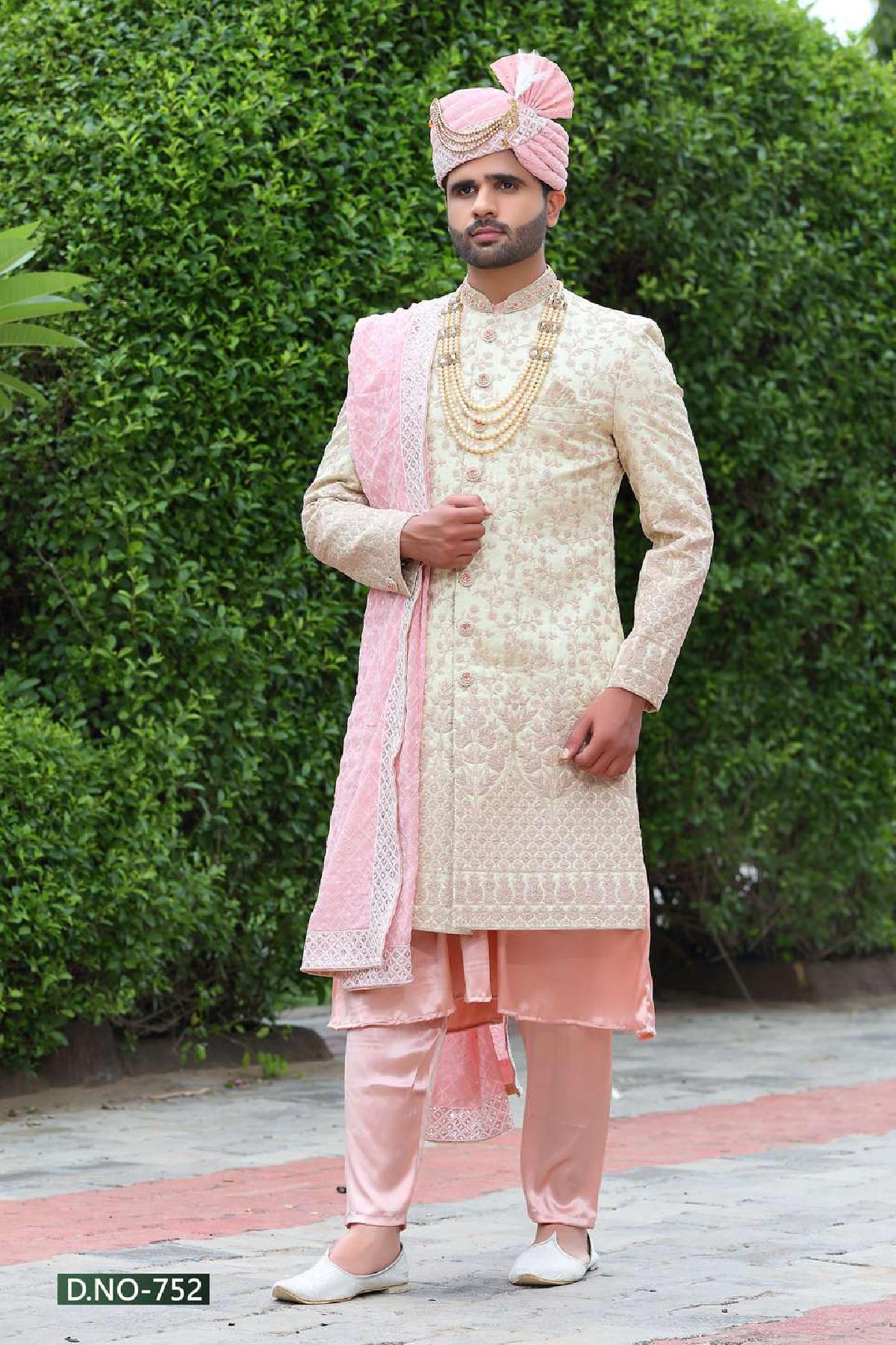 Wedding Groom Sherwani with Embroidery - DN-1634
