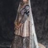 Golden and Blue Designer Pakistani Waleema Peplum with Long Trail Lehenga - DN-1545