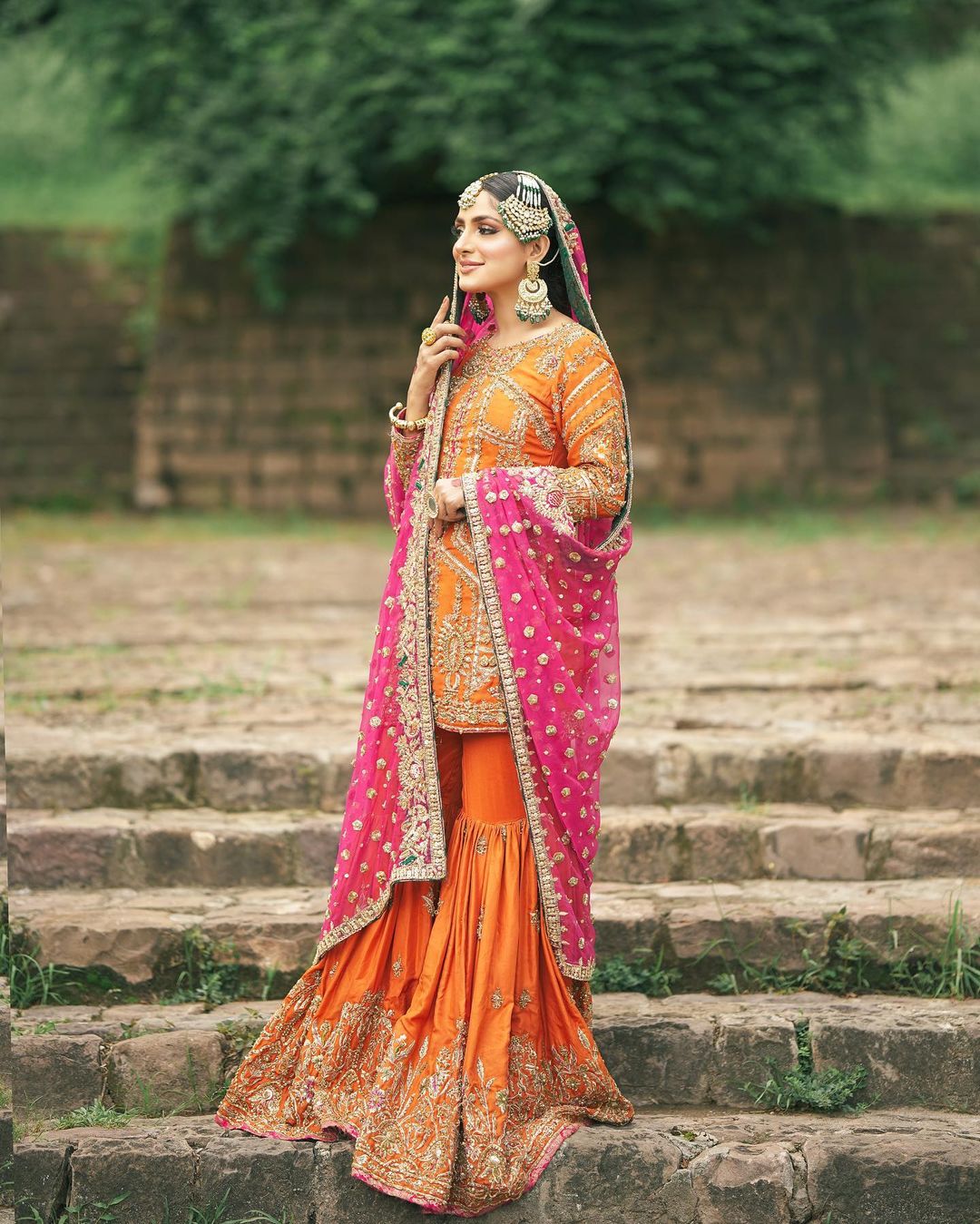 MUSTARD YELLOW DESIGNER SHARARA SUIT - DN-1683