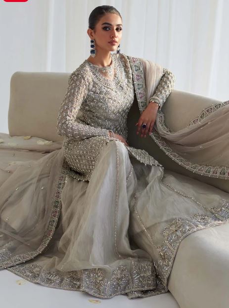 Elan Inspired Pakistani Bridal Lehenga Kameez And Dupatta Dress - DN-1061