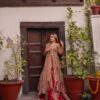 Designer wedding Golden Anarkali with lehenga and Embellishment - DN-1381