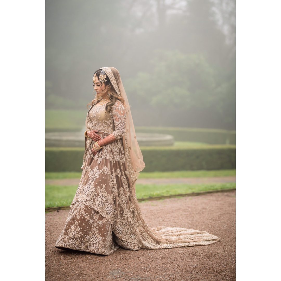 Designer Pakistani Waleema Long Trail Peplum with Lehenga - DN-1546