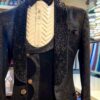 Black Designer Wedding Three Piece Tuxedo suit with Embroidery - DN-1305