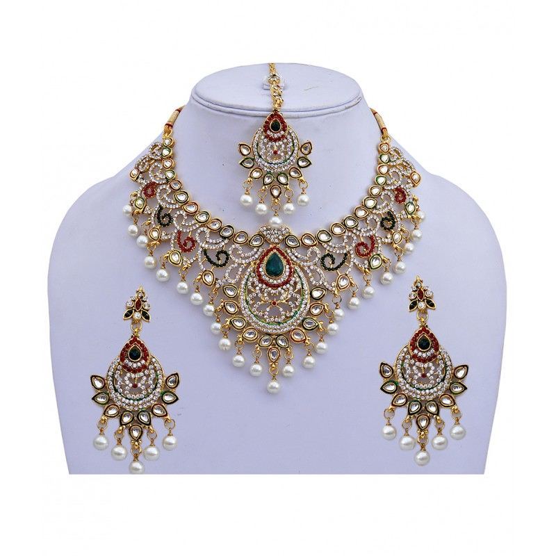 Maroon Green Designer Pearl & stone Wedding & Engagement - DN-2017