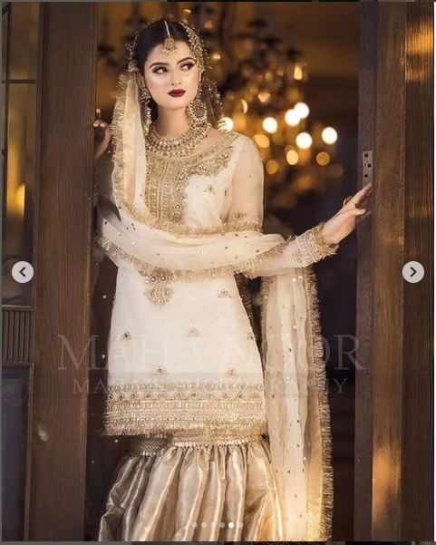 White Wedding Designer Outfit new Pakistani Furshy Garara Engagement Look - DN-1109