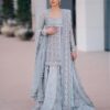 Blue Designer Wedding and Reception Embroidered kameez with lehenga Bespoke - DN-1125