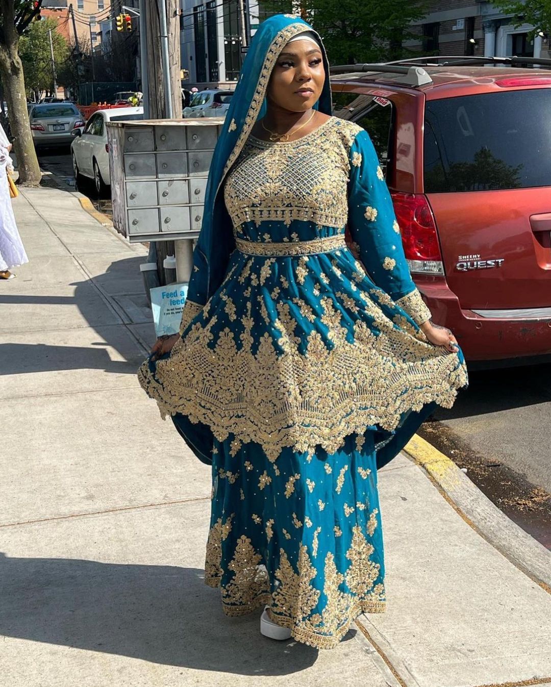 Blue Designer Pakistani Partywear and Wedding Peplum with Sharara and Embroidery Bespoke - DN-1120