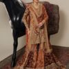 Burnt Orange Pakistani Bridal Lehenga | Heavy Embroidered Wedding Wear | Luxury Ethnic Lehenga Set for Bride – DN-3004