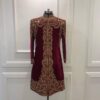 Maroon Designer Groom Sherwani with Golden Embroidery Bespoke made to order - DN-1258