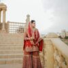 RED BRIDAL GARARA SUIT WITH GOLDEN EMBROIDERY - DN-1673