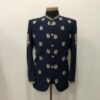 Blue Designer Wedding Suit With Embroidery Bespoke made to order - DN-1251