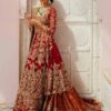 Traditional Red Designer Wedding long Trail Lehenga with Anarkali and Embellishment - DN-1397