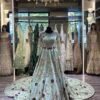Classy Designer Pakistani Wedding and Reception long Trail Gown with Embroidery - DN-1333