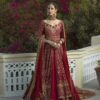 Red Designer Pakistani Wedding and Reception long Split Jacket with lehenga and Embroidery Bespoke - DN-1170