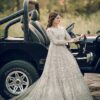 Bridal Light Pale Green Long Trail Gown with Embroidery - DN-2013