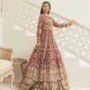 Traditional Red Pakistani Bridal long Anarkali with lehenga and Embellishment - DN-1407