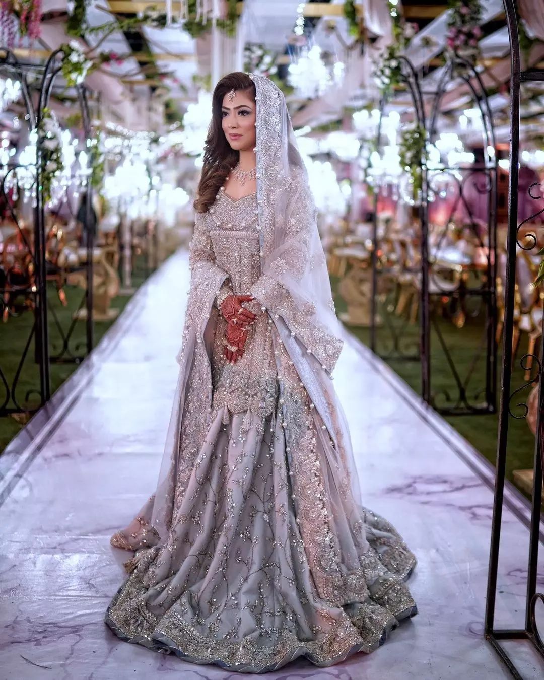 Designer ivory lehenga with embroidery short kameez and embellishment - DN-1910