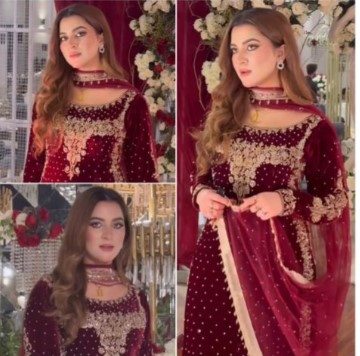 Maroon Silk Embellished Party Suit handwork Designer Kameez - DN-1049
