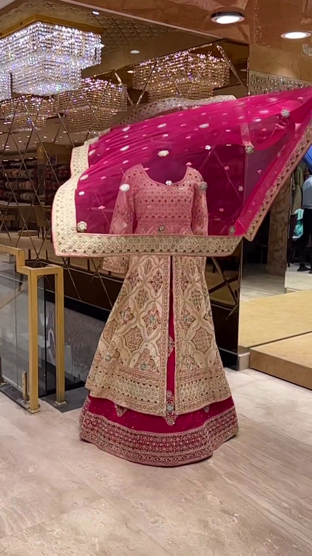 Golden Wedding Designer Jacket with Red lehenga and Embellishment - DN-1427