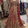 RED AND GODLEN ANARKALI LEHENGA WITH GOLDEN HAND MADE WORK - DN-2008