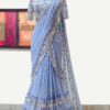 Designer Partywear Saree with embroidery Bespoke made to order - DN-1229