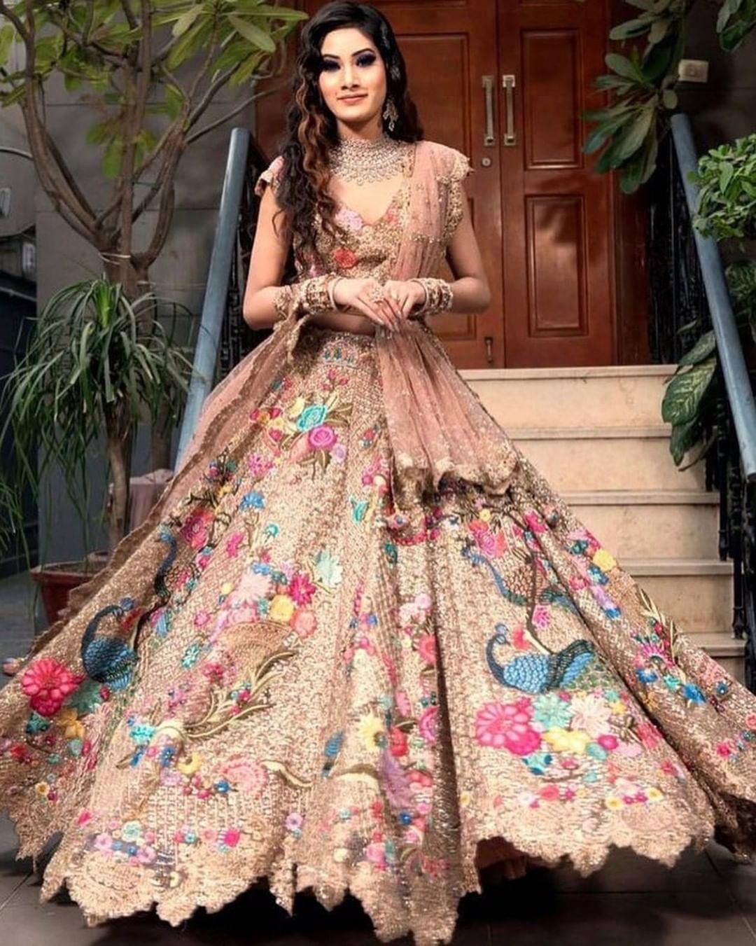 Classy Designer Wedding lehenga choli with Embroidery and Sequence work Bespoke made to order - DN-1233