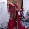 Pink Designer Partywear Garara with Embroidery Bespoke made to order - DN-1230