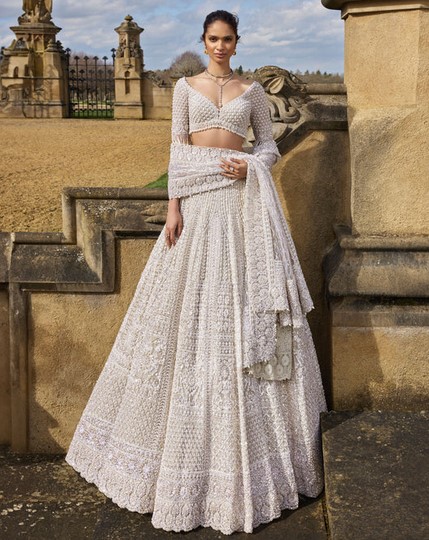 Beautiful Pakistani Wedding Wear Dress White Ivory New - DN-1046