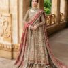 Ivory Designer Pakistani Long Trail Lehenga with Embroidered Split Jacket - DN-1569