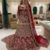 Wedding Red Short Peplum Top with Long Trail Lehenga - DN-1974