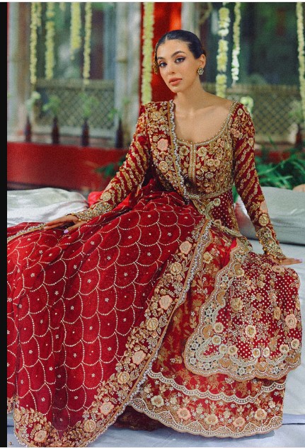 “Royal Crimson Heritage Bridal Lehenga – Kshkin Creation LLP” - DN-1030