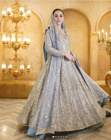 Powder Blue Luxury Bridal Gown - DN-1021