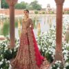 CLASSY RED LONG TRAIL WEDDING LEHENGA WITH ANARKALI - DN-1896