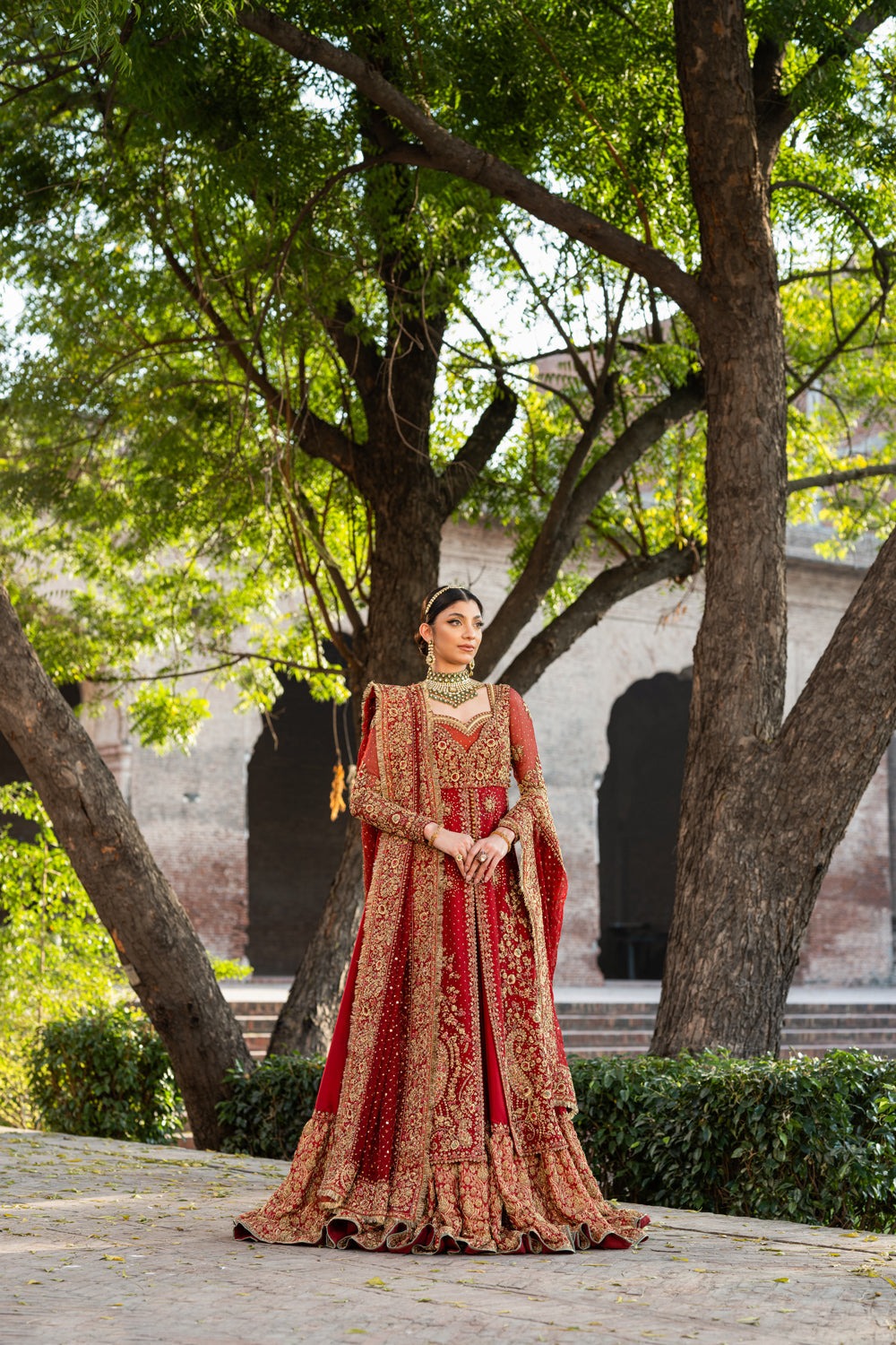 Designer Wedding Red Bridal Lehenga Handwork by kshkin - DN-1013