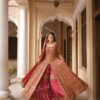 Designer Pakistani Embroidered Long Split Anarkali with Furshi Garara - DN-1599