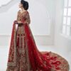 WEDDING RED LONG TRAIL BRIDAL LEHENGA WITH HANDWORK - DN-1953