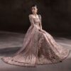 Pakistani Latest Wedding Bollywood Peach Dusty pink Long lehenga - DN-1096