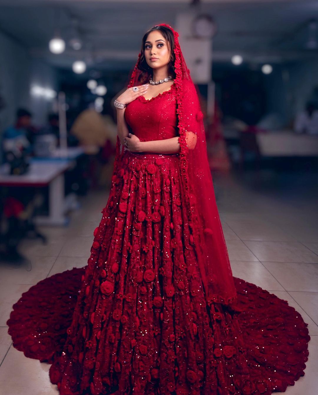 Classy Designer Indian Bridal lehenga choli with Embroidery and Sequence Work Bespoke - DN-1158