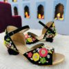 Designer Velvet Bridal Wedge and Heels with Embroidery Bespoke - DN-1196