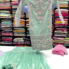 Designer Green Pakistani Garara with Embroidered Kurti - DN-1449