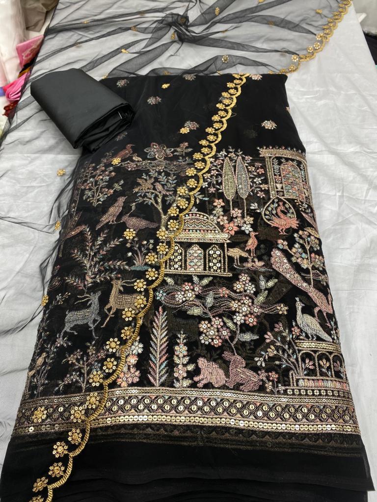 Wedding Party Wear anarkali Suits With kashmiri Duptta - DN-1085