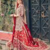Red Designer Pakistani Bridal Long Trail Lehenga with Embroidered Kameez - DN-1510