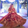RED EMBROIDERED WEDDING DOUBLE LAYER LEHENGA WITH GOLDEN EMRBOIDERY - DN-1941