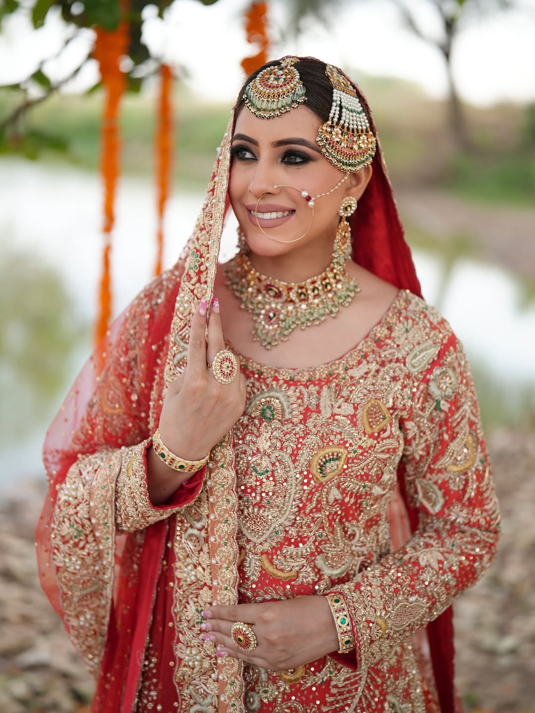 Royal Red Pakistani Bridal Lehenga with Heavy Zardozi work - DN-1020