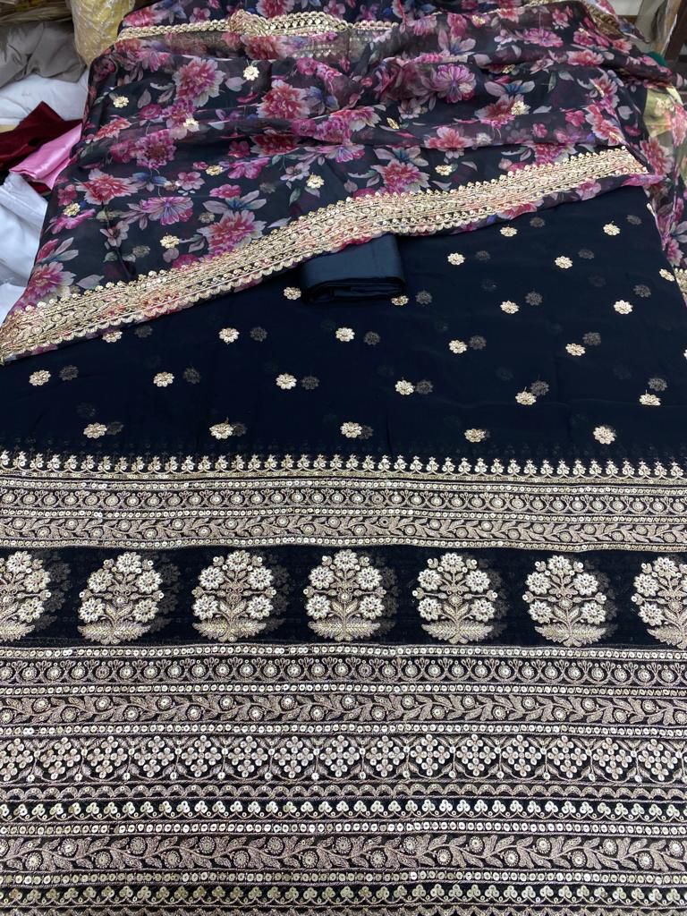 Pakistani Unstitched wedding Party wear suits - DN-1089