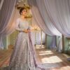 LIGHT PURPLE DESIGNER ANARKALI WITH LEHENGA AND EMBELLISHMENT - DN-1927